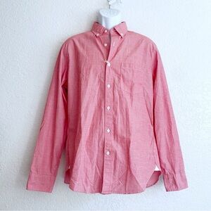 NEW J. Crew Men's Red 2-Ply Cotton Washed Button Down Shirt MEDIUM Style 78151